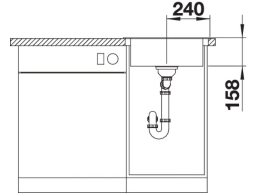 Nerezový drez Blanco DANA 45 Nerez prírodný lesk