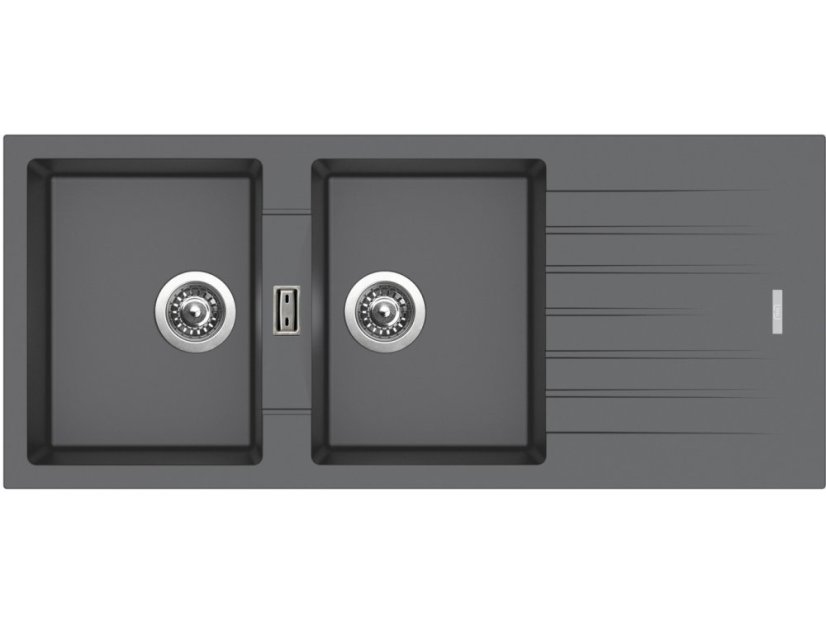 Set Sinks Perfecto 1160 Duo Titanium + Vitalia