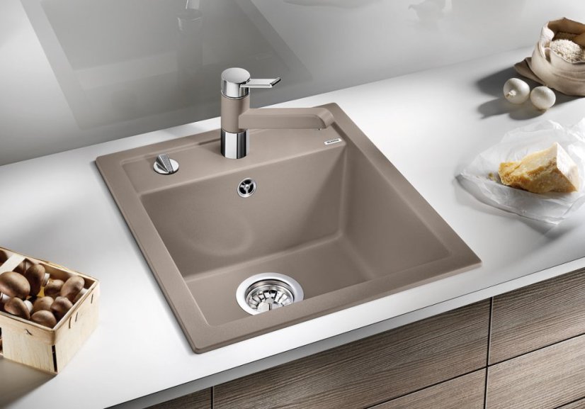 Granitový dřez Blanco Dalago 45 bílá soft, s excentrem