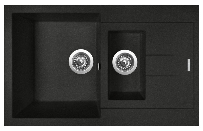 Set Sinks Amanda 780.1 Metalblack + Vitalia GR