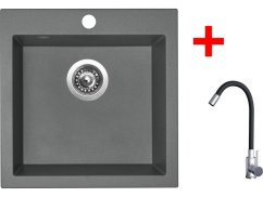 Sinks VIVA 455 Titanium + Elasta nerez/čierná