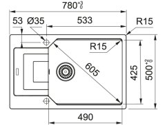 Granitový dřez Franke UBG 611-78 BB Bílá led