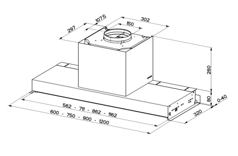 Vestavná digestoř Faber IN-NOVA ZERO DRIP LITE X/WH A75