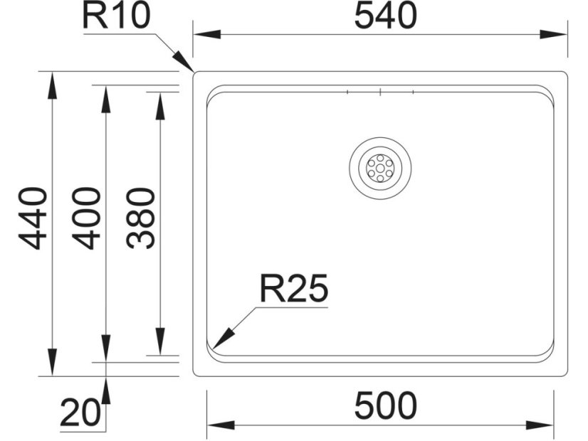 Nerezový drez Sinks Step 540 CO 1,0mm + Bambusová doska