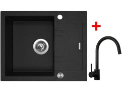 Sinks LINEA 600 XC Granblack + Vitalia čierná matná Sinks LINEA 600 XC Granblack + Vitalia čierná matná