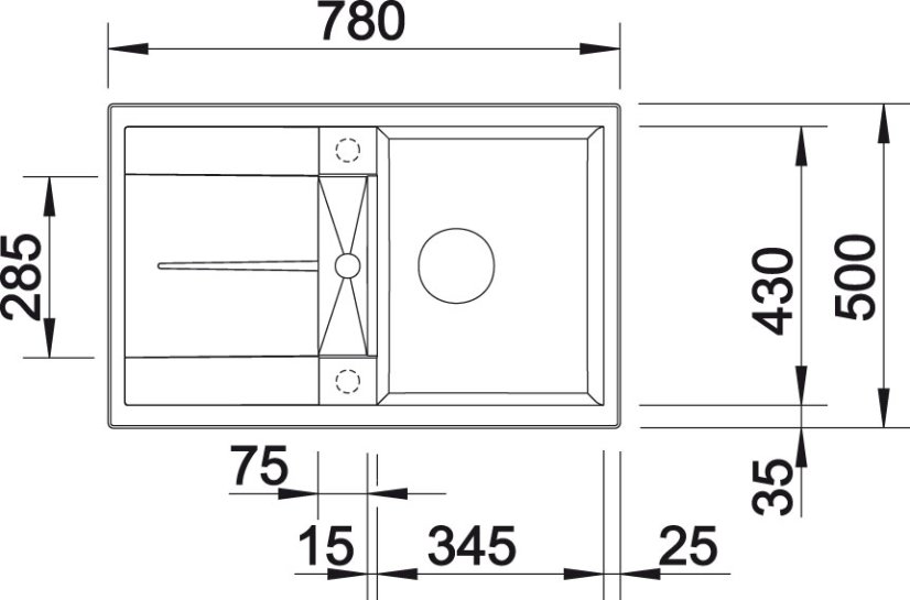 Granitový drez Blanco METRA 45 S Biela soft