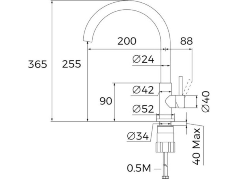 Dřezová baterie Teka UNI 9310 BK