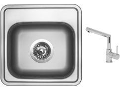 Set Sinks BAR 380 V matný + baterie Sinks MIX 350 P chrom Set Sinks BAR 380 V matný + baterie Sinks MIX 350 P chrom