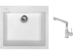 Set Sinks CUBE 560 Milk + batéria Sinks MIX 350 P chróm Set Sinks CUBE 560 Milk + batéria Sinks MIX 350 P chróm