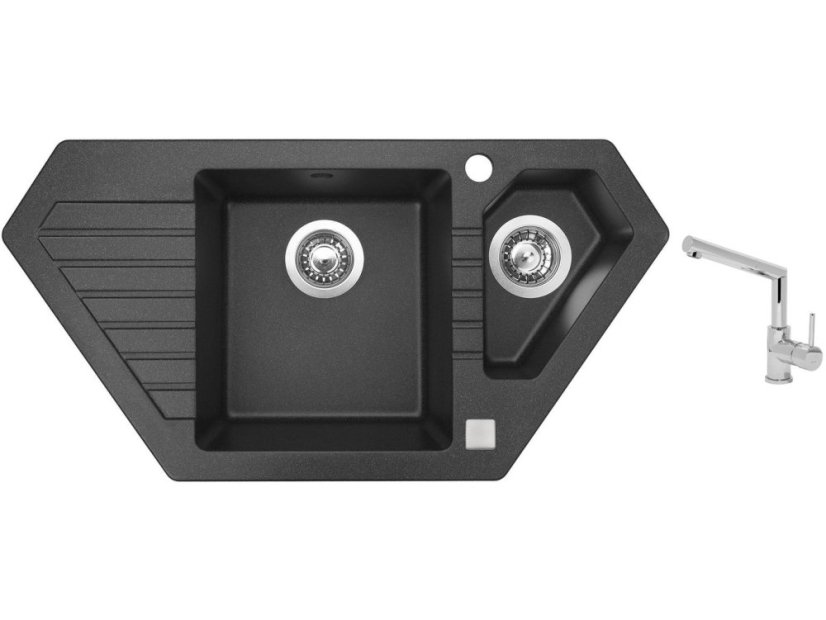 Set Sinks BRAVO 850.1 Granblack + batéria Sinks MIX 350 P chróm