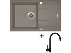 Sinks LINEA 780 XC Truffle + Vitalia čierná matná Sinks LINEA 780 XC Truffle + Vitalia čierná matná