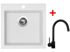 Set Sinks Viva 455 Milk + Vitalia čierná matná Set Sinks Viva 455 Milk + Vitalia čierná matná