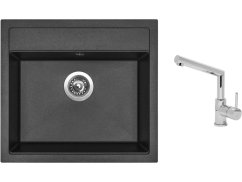 Set Sinks SOLO 560 Metalblack + baterie Sinks MIX 350 P chrom Set Sinks SOLO 560 Metalblack + baterie Sinks MIX 350 P chrom