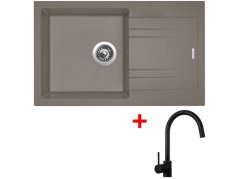Sinks LINEA 780 Truffle + Vitalia čierná matná