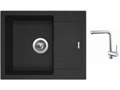 Set Sinks LINEA 600 N Granblack + batéria Sinks MIX 3 chróm Set Sinks LINEA 600 N Granblack + batéria Sinks MIX 3 chróm