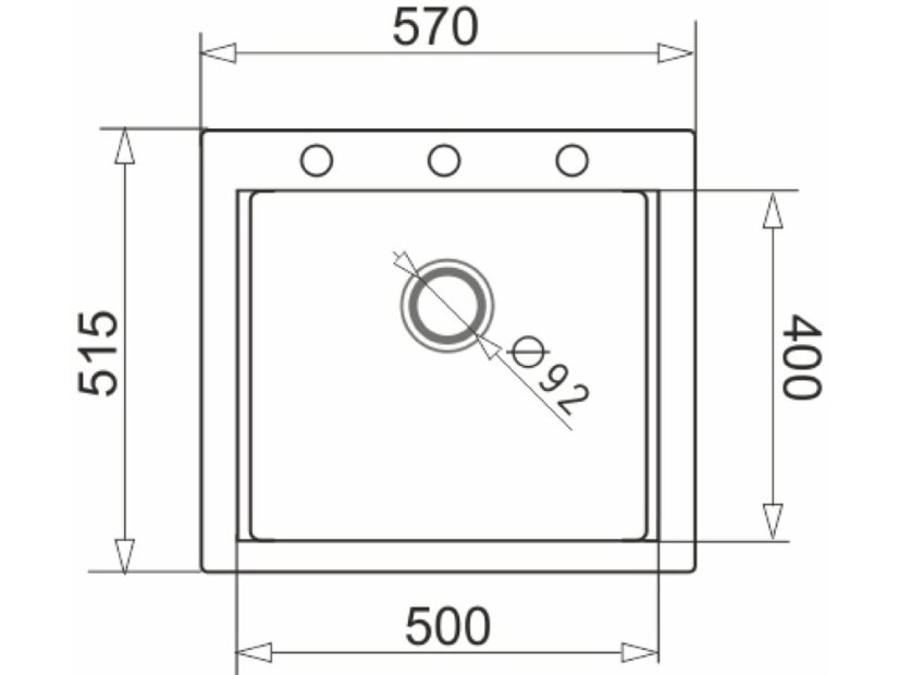 Granitový drez Pyramis Siros 57 x 51,5 Carbon