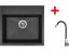 Sinks SOLO 560 Granblack + Elasta nerez/černá
