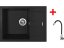 Sinks AMANDA 650 Granblack + Elasta nerez/čierná
