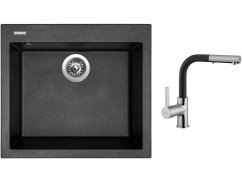 Set Sinks CUBE 560 Metalblack + baterie Sinks ENIGMA S Metalblack