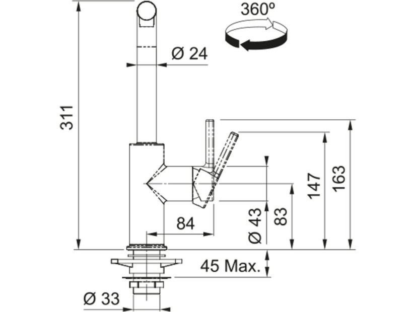 Kuchyňská batéria Franke FN 5541.084 URBAN 2.0 Sivý kameň - 3