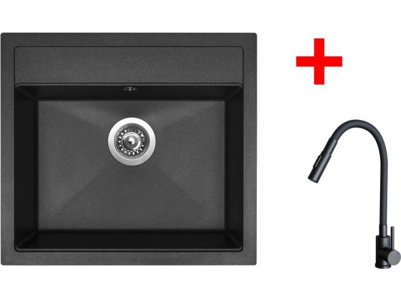 Set Sinks Solo 560 Granblack + Elasta S čierná matná