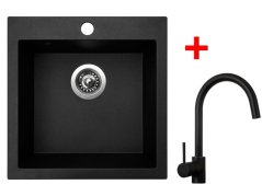 Sinks VIVA 455 Granblack + Vitalia čierná matná Sinks VIVA 455 Granblack + Vitalia čierná matná