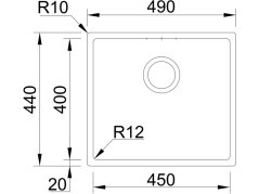 Nerezový dřez Sinks BOX 490 RO 1,0mm