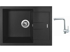 Set Sinks AMANDA 650 Metalblack + batéria Sinks MIX 3 chróm