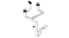 Dvousifon 1 1/2" pro nerez. dřezy s úsporou místa