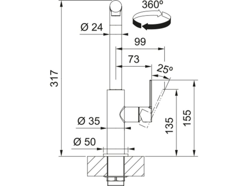 Dřezová baterie Franke FS 2842.031 MARIS SLIM Chrom - 6