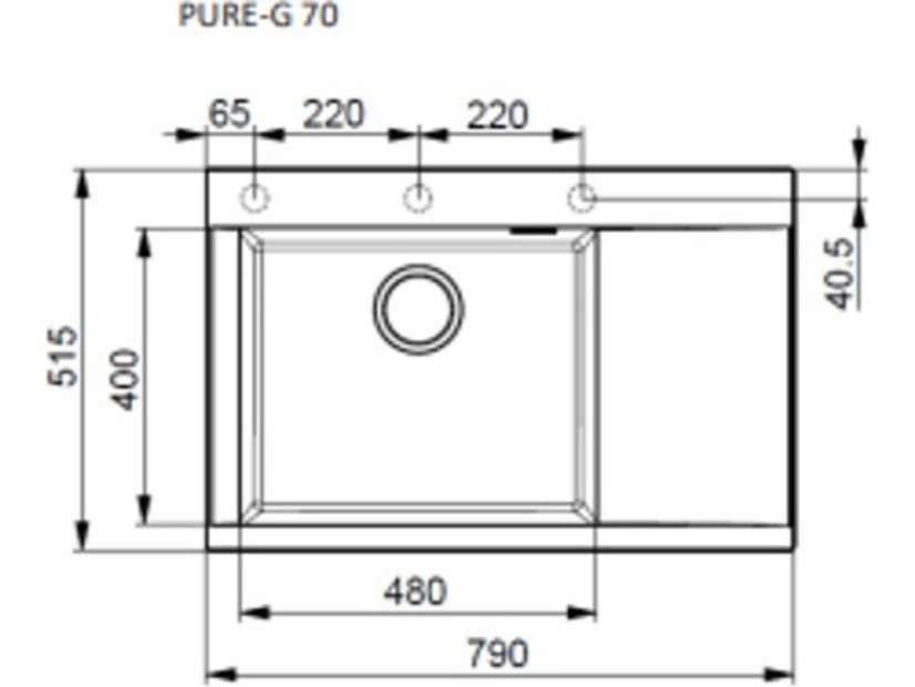 Granitový drez Alveus PURE-G 70 L beton A80 QC
