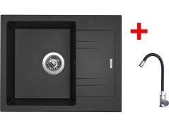 Sinks LINEA 600 Metalblack + Elasta nerez/čierná Sinks LINEA 600 Metalblack + Elasta nerez/čierná
