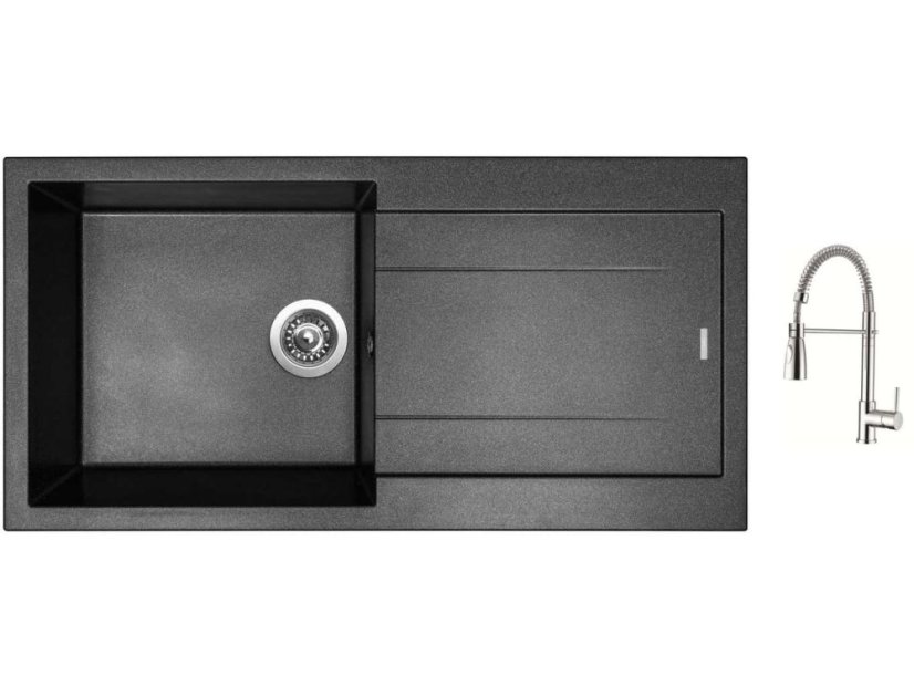 Set Sinks AMANDA 990 Metalblack + batéria Sinks MIX 35 PROF S chróm