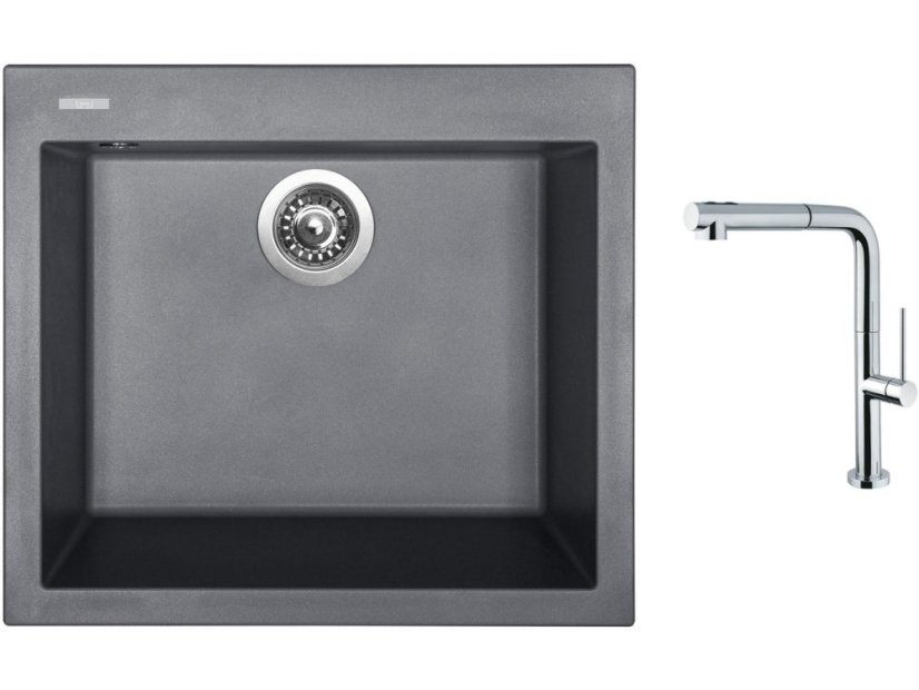 Set Sinks CUBE 560 Titanium + batéria Sinks SLIM S2 kartáčovaná