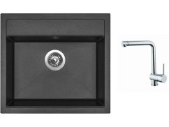 Set Sinks SOLO 560 Metalblack + baterie Sinks MIX 3 chrom Set Sinks SOLO 560 Metalblack + baterie Sinks MIX 3 chrom