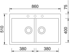 Set Sinks Amanda 860 Duo Metalblack + Vitalia Set Sinks Amanda 860 Duo Metalblack + Vitalia