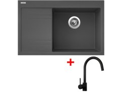 Set Sinks RIM 780 P Titanium + Vitalia černá matná - 1 Set Sinks RIM 780 P Titanium + Vitalia černá matná - 1