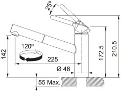 Dřezová baterie Franke FC 3149.031 Orbit Chrom