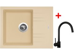 Sinks LINEA 600 Sahara + Vitalia čierná matná Sinks LINEA 600 Sahara + Vitalia čierná matná