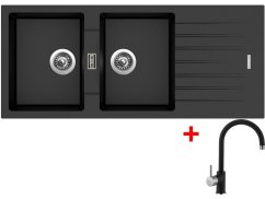 Set Sinks Perfecto 1160 Duo Metalblack + Vitalia GR Set Sinks Perfecto 1160 Duo Metalblack + Vitalia GR