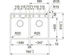 Granitový dřez Franke MRG 620-35-35 Bílá led - 2