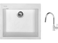 Set Sinks CUBE 560 Milk + batéria Sinks MIX 35 P chróm Set Sinks CUBE 560 Milk + batéria Sinks MIX 35 P chróm