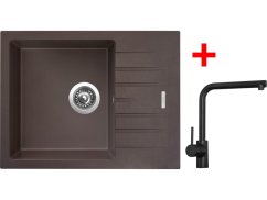 Sinks PERFECTO 650 Marone + ELKA čierná matná Sinks PERFECTO 650 Marone + ELKA čierná matná