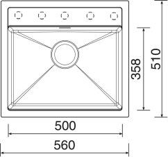 Sinks Solo 560 BL Pureblack granitový jednodřez - 2