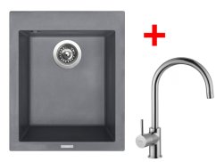 Set Sinks CUBE 410 Titanium + Vitalia Set Sinks CUBE 410 Titanium + Vitalia