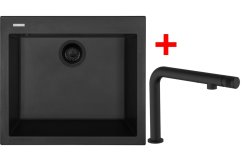 Set Sinks CUBE 560 BL Nanoblack + COMFORTA Nanoblack - 1 Set Sinks CUBE 560 BL Nanoblack + COMFORTA Nanoblack - 1