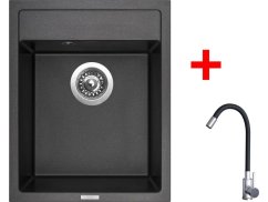 Sinks CLASSIC 400 Metalblack + Elasta nerez/černá Sinks CLASSIC 400 Metalblack + Elasta nerez/černá