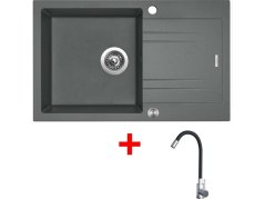 Sinks LINEA 780 XC Titanium + Elasta nerez/čierná
