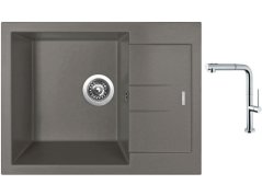 Set Sinks AMANDA 650 Truffle + baterie Sinks SLIM S2 kartáčovaná Set Sinks AMANDA 650 Truffle + baterie Sinks SLIM S2 kartáčovaná