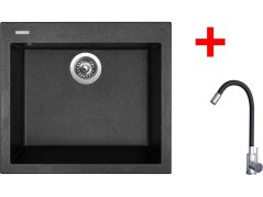 Set Sinks Cube 560 Granblack + Elasta nerez/černá Set Sinks Cube 560 Granblack + Elasta nerez/černá